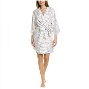 Roller Rabbit Disco Hearts Kimono Robe OS PJ Comfortable Cotton Spring Pastel